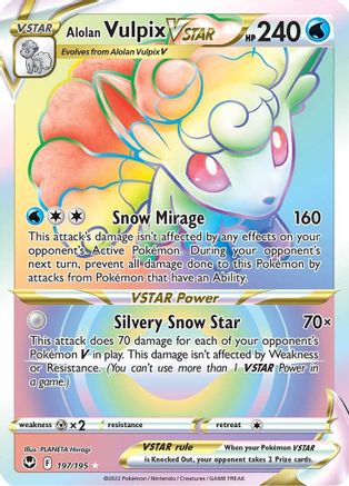 Alolan Vulpix VSTAR (Secret) 197/195 - [SWSH12 Silver Tempest] Holofoil