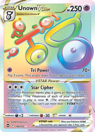 Unown VSTAR (Secret) 199/195 - [SWSH12 Silver Tempest] Holofoil