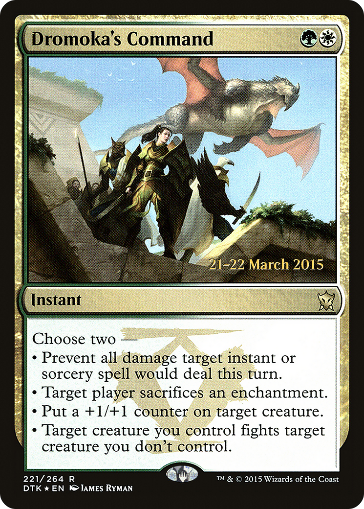 Dromoka's Command (PRE-221S) [Dragons of Tarkir Promos] Foil