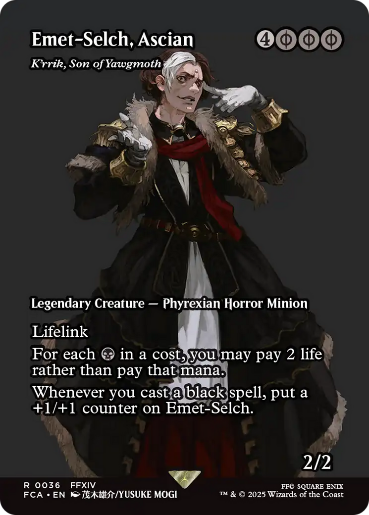 Emet-Selch, Ascian - K'rrik, Son of Yawgmoth (Showcase) (FCA-036) [FINAL FANTASY: Through the Ages] / Emet-Selch, Ascian (Borderless) Foil