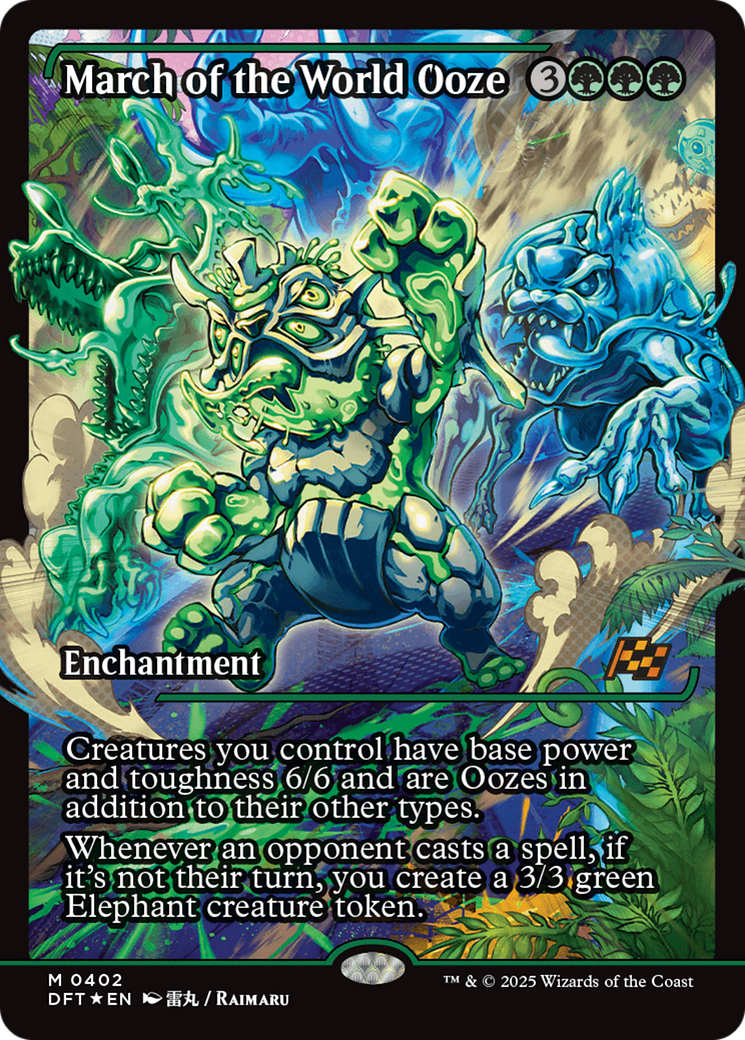 March of the World Ooze (DFT-402) [Aetherdrift]: (Showcase, enchantment) Foil