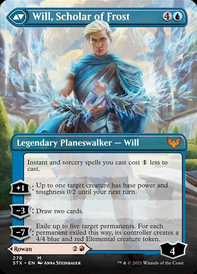 Rowan, Scholar of Sparks // Will, Scholar of Frost (STX-278) [Strixhaven: School of Mages] (Borderless) Foil