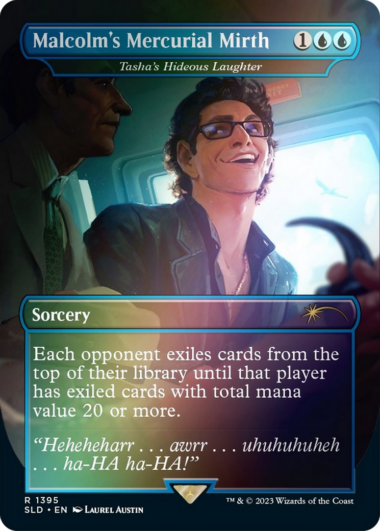 Tasha's Hideous Laughter (SLD-1395★) [Secret Lair Drop] / Malcolm's Mercurial Mirth (Borderless) Foil