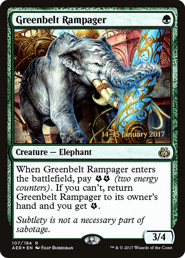 Greenbelt Rampager (PRE-107S) [Aether Revolt Promos] Foil