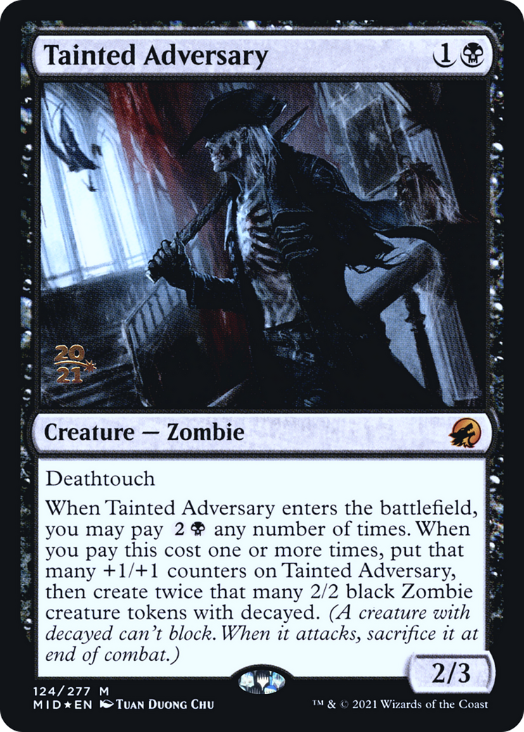 Tainted Adversary (PRE-124S) [Innistrad: Midnight Hunt Promos] Foil