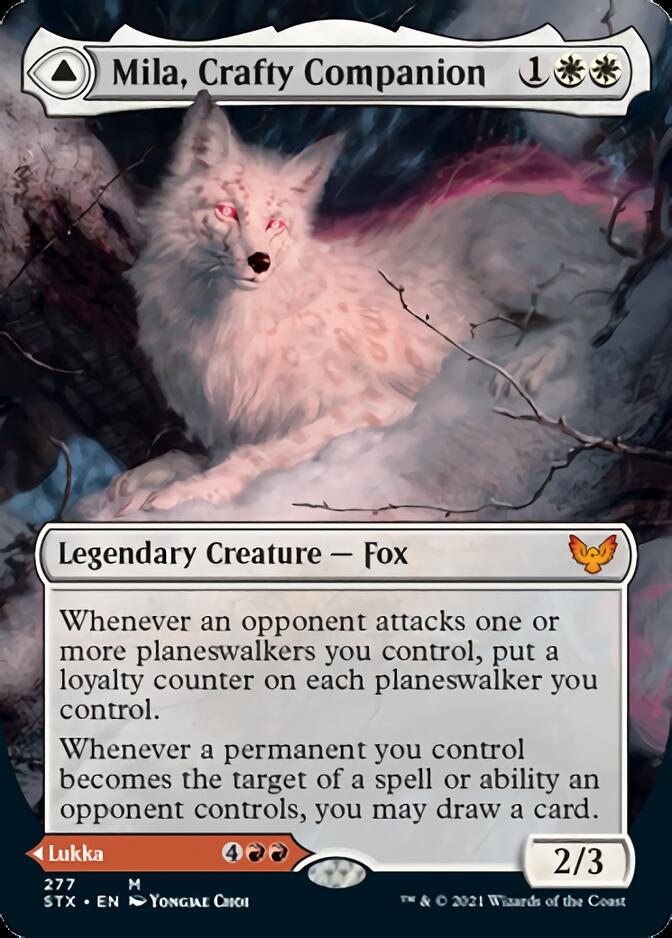 Mila, Crafty Companion // Lukka, Wayward Bonder (STX-277) [Strixhaven: School of Mages] (Borderless) Foil