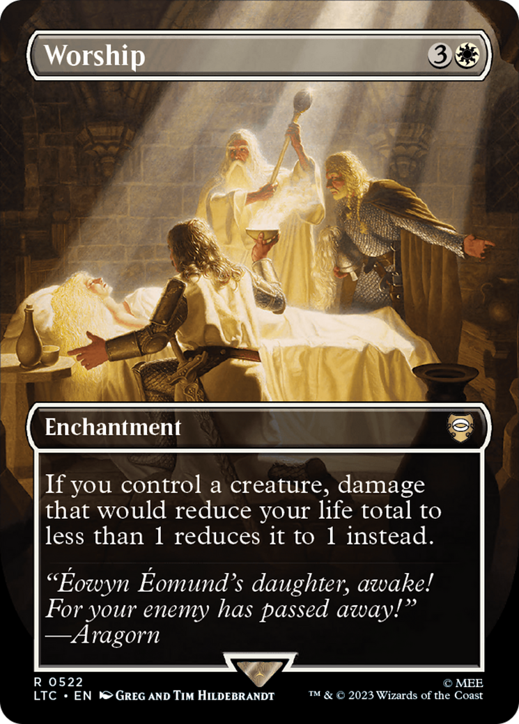 Worship (Borderless) (LTC-522) [Tales of Middle-earth Commander] (Borderless) Foil