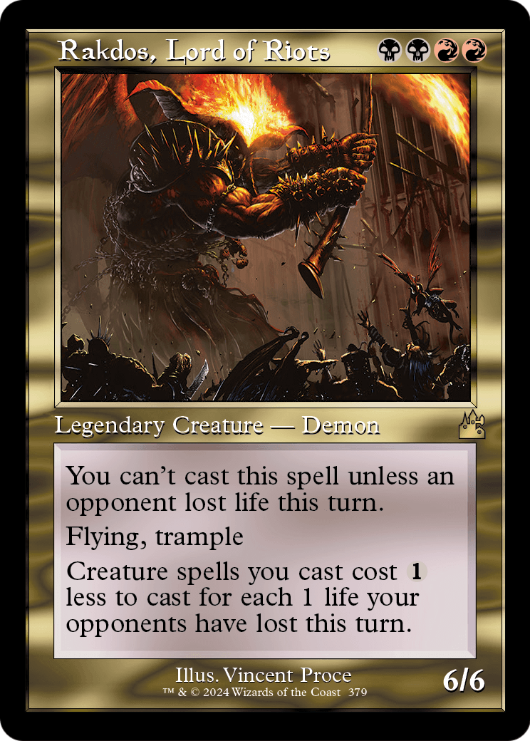 Rakdos, Lord of Riots (Retro Frame) (RVR-379) [Ravnica Remastered] Foil