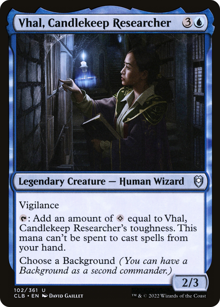 Vhal, Candlekeep Researcher (CLB-102) [Commander Legends: Battle for Baldur's Gate] Foil