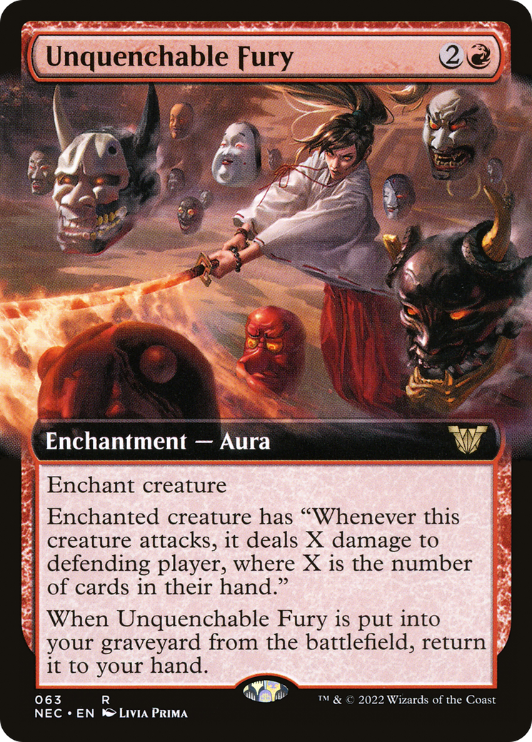 Unquenchable Fury (Extended Art) (NEC-063) [Neon Dynasty Commander]