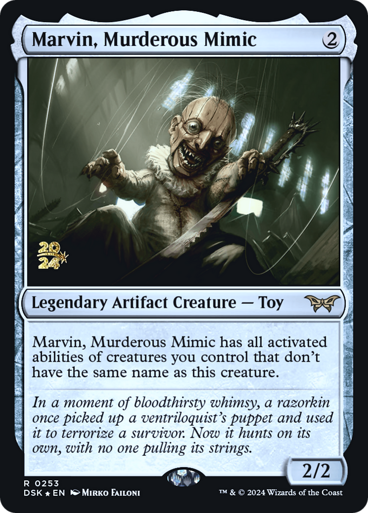 Marvin, Murderous Mimic (PRE-253S) [Duskmourn: House of Horror Promos] Foil