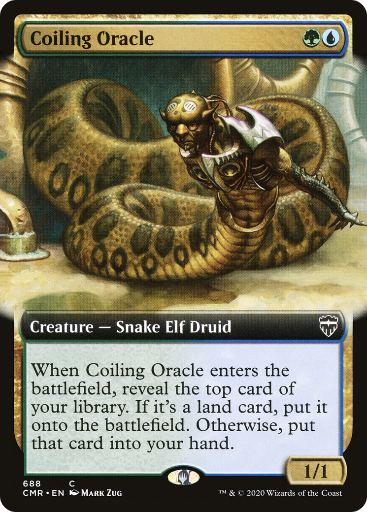 Coiling Oracle (CMR-688) [Commander Legends]: (Extended Art) Foil