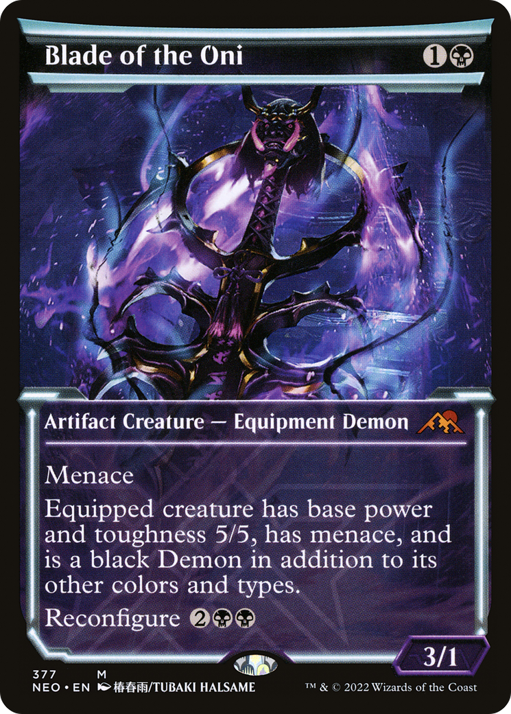 Blade of the Oni (NEO-377) [Kamigawa: Neon Dynasty]: (Showcase) Foil