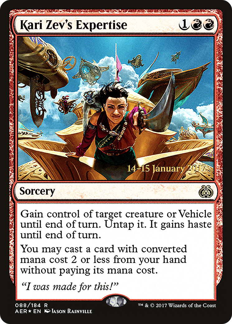 Kari Zev's Expertise (PRE-88S) [Aether Revolt Promos] Foil