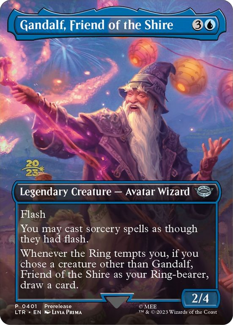 Gandalf, Friend of the Shire (PRE-401S) [Tales of Middle-earth Promos] (Borderless) Foil