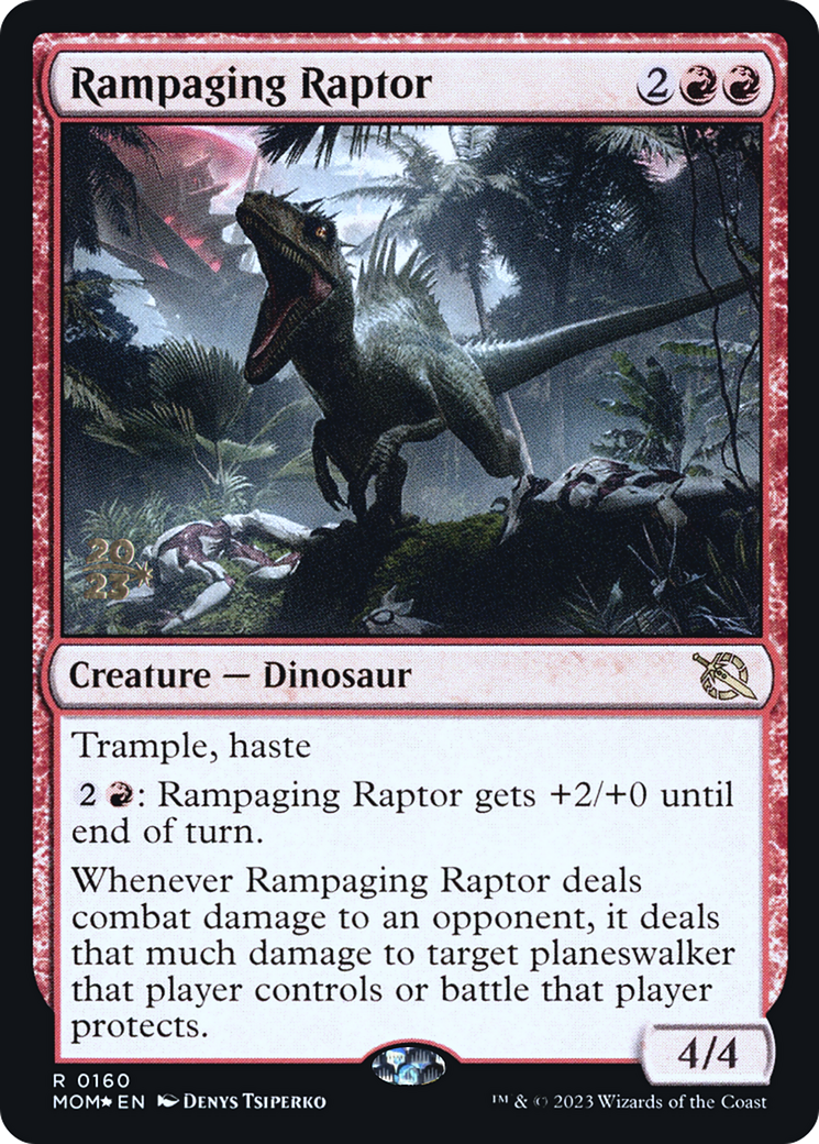 Rampaging Raptor (PRE-160S) [March of the Machine Promos] Foil