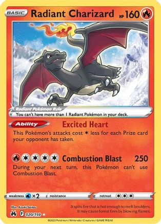 Radiant Charizard 20/159 - [Crown Zenith] Holofoil
