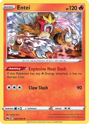 Entei 21/159 - [Crown Zenith] Reverse Holofoil