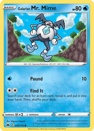 Galarian Mr. Mime 30/159 - [Crown Zenith]