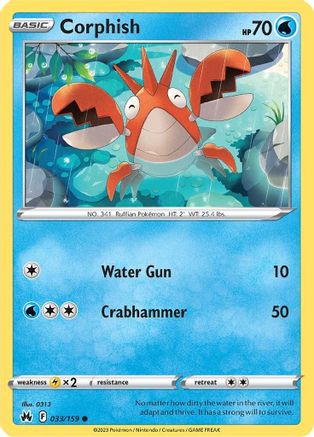 Corphish 33/159 - [Crown Zenith] Reverse Holofoil