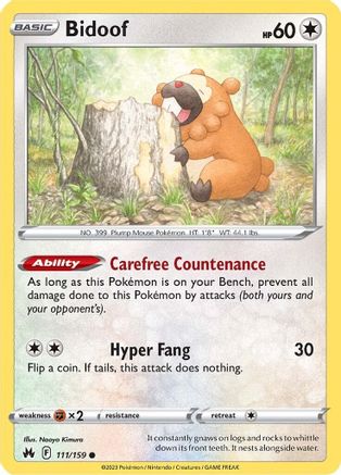 Bidoof 111/159 - [Crown Zenith]