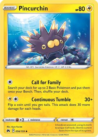 Pincurchin 56/159 - [Crown Zenith] Reverse Holofoil