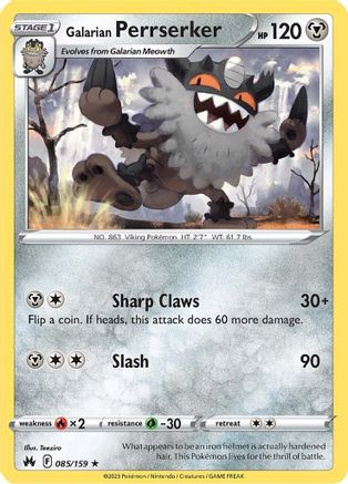 Galarian Perrserker 85/159 - [Crown Zenith] Reverse Holofoil