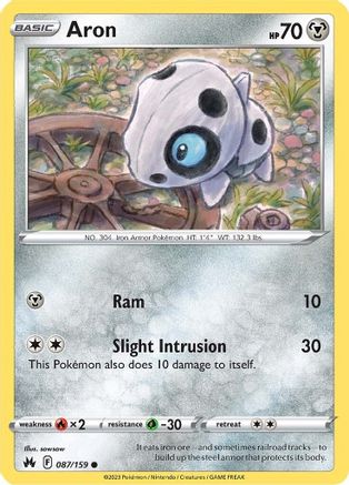 Aron 87/159 - [Crown Zenith] Reverse Holofoil