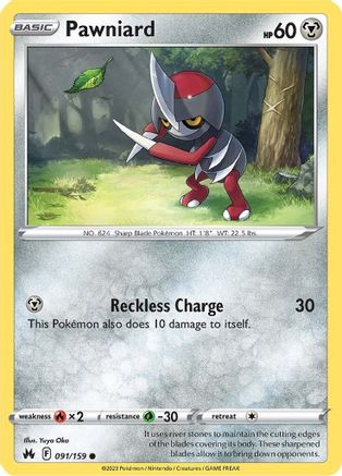 Pawniard (91) 91/159 - [Crown Zenith] Reverse Holofoil