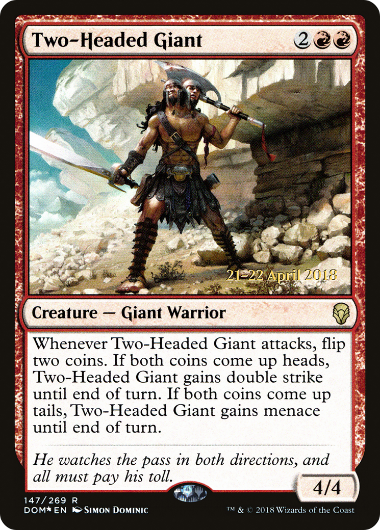 Two-Headed Giant (PRE-147S) [Dominaria Promos] Foil