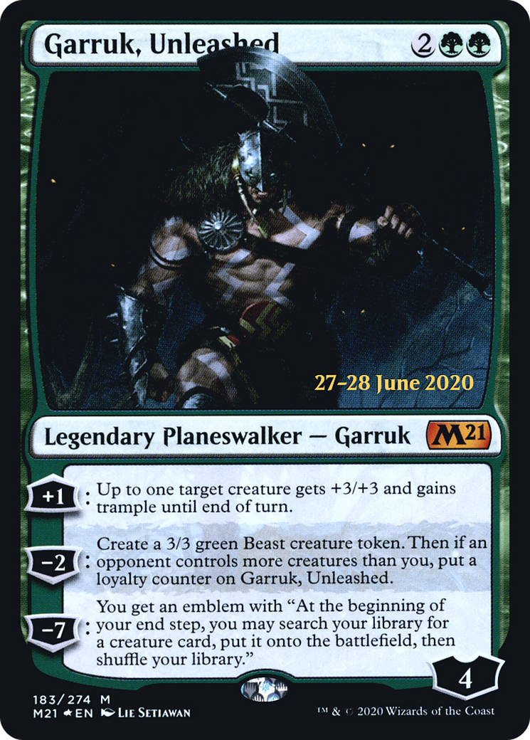 Garruk, Unleashed (PRE-183S) [Core Set 2021 Promos] Foil