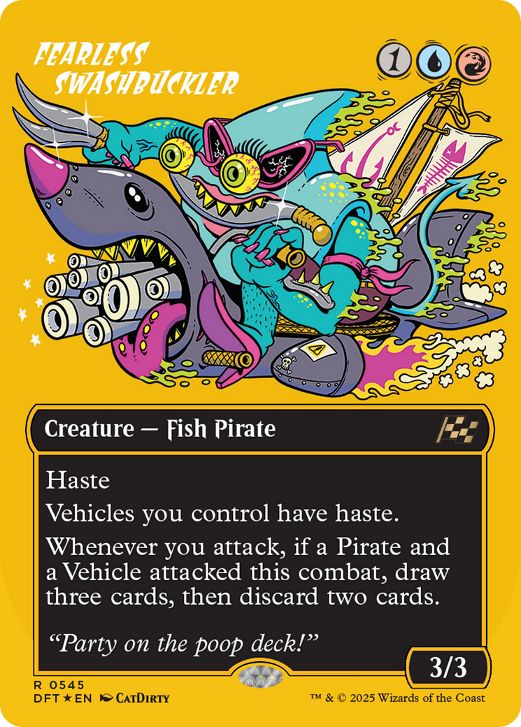 Fearless Swashbuckler (DFT-545) [Aetherdrift] (Borderless) Foil