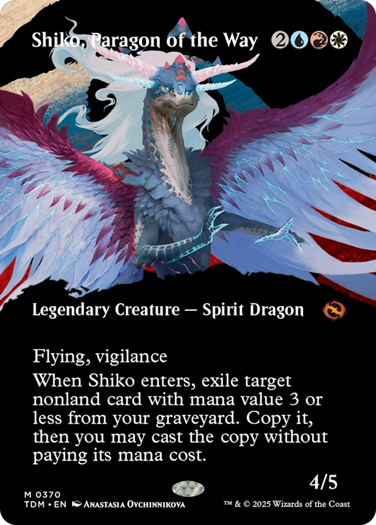 Shiko, Paragon of the Way (Borderless) (TDM-370) (Showcase) [Tarkir: Dragonstorm] Foil