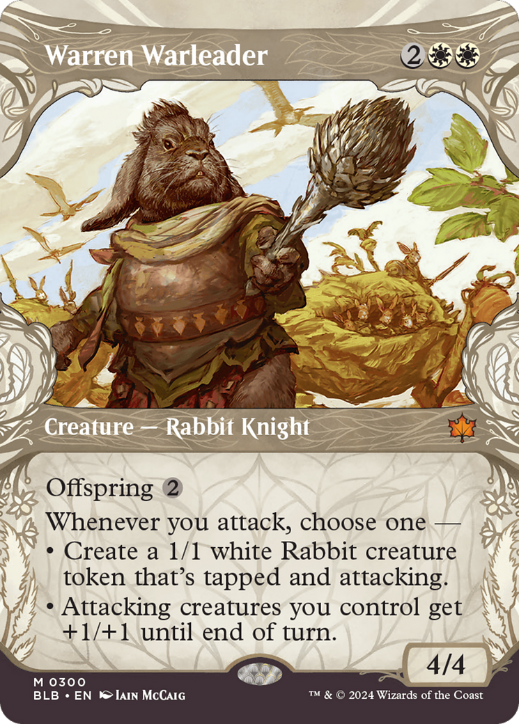 Warren Warleader (BLB-300) [Bloomburrow]: (Showcase) (Borderless) Foil
