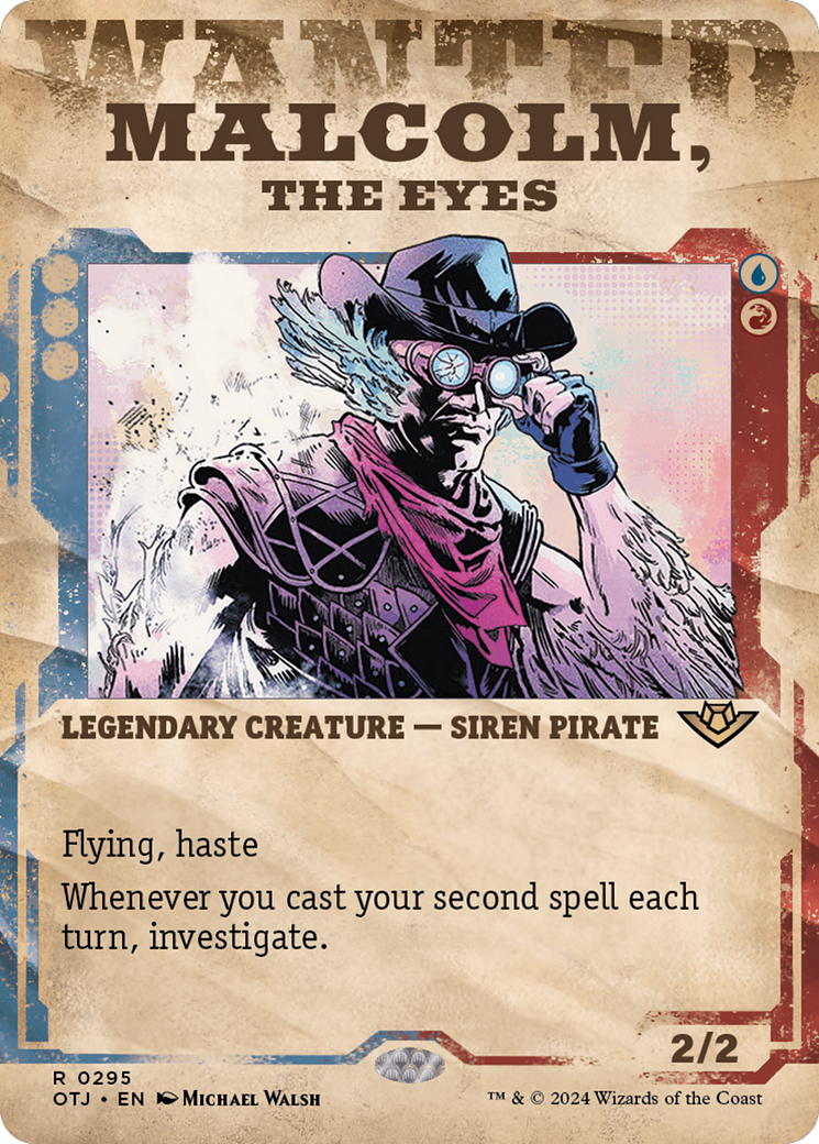 Malcolm, the Eyes (OTJ-295) [Outlaws of Thunder Junction]: (Showcase) (Borderless)