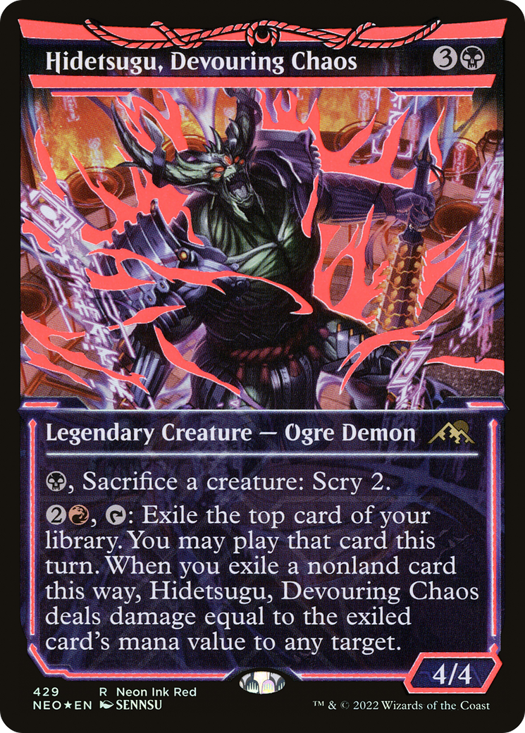 Hidetsugu, Devouring Chaos (NEO-429) [Kamigawa: Neon Dynasty]: (Showcase) Foil
