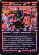 Hidetsugu, Devouring Chaos (Neon Red) (NEO-429) (Showcase) [Kamigawa: Neon Dynasty] Foil