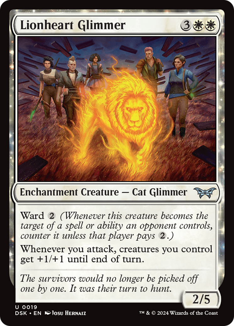 Lionheart Glimmer (DSK-019) [Duskmourn: House of Horror]: (enchantment) Foil