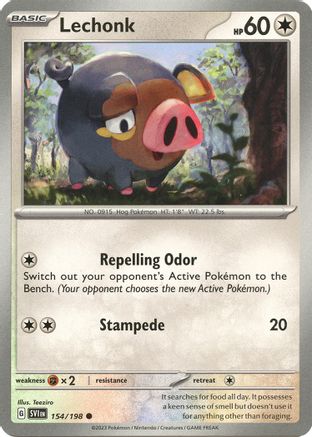 Lechonk - 154/198 154 - [SV01 Scarlet & Violet Base Set] Reverse Holofoil