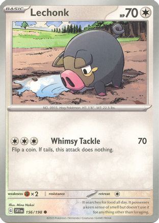 Lechonk - 156/198 156 - [SV01 Scarlet & Violet Base Set] Reverse Holofoil