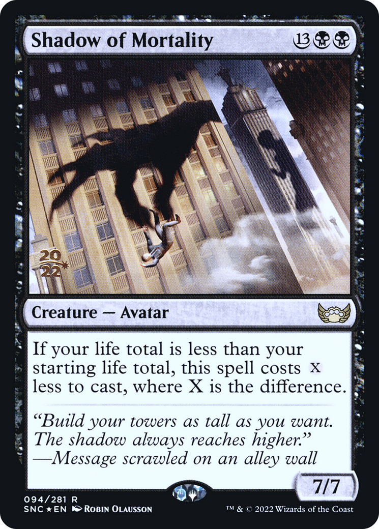 Shadow of Mortality (PRE-094) [Streets of New Capenna Promos] Foil