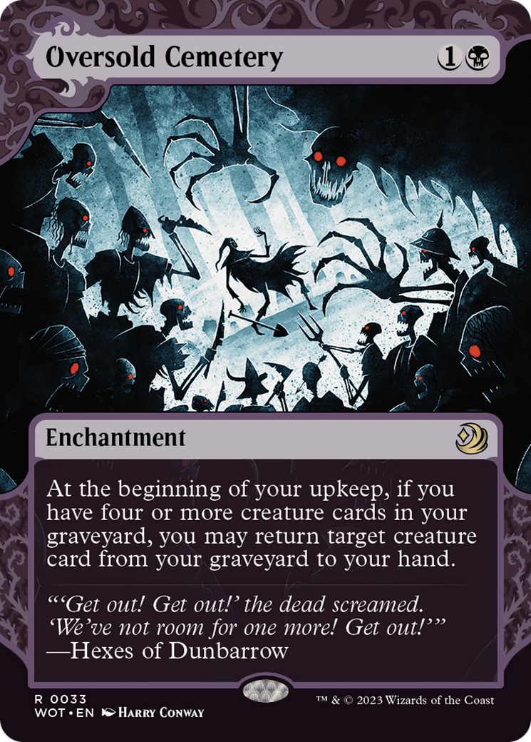 Oversold Cemetery (WOT-033) [Wilds of Eldraine: Enchanting Tales]: (Showcase) (Borderless) Foil