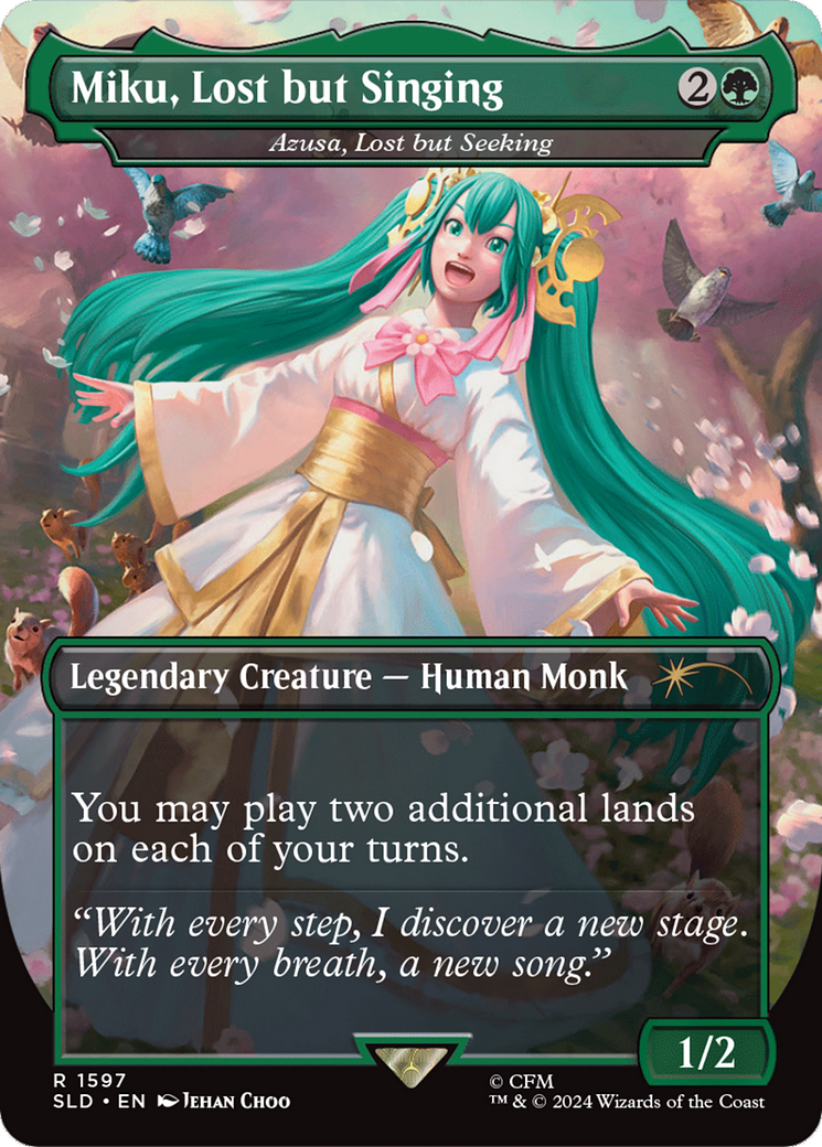 Miku, Lost but Singing - Azusa, Lost but Seeking (SLD-1597) (Borderless) [Secret Lair Drop]