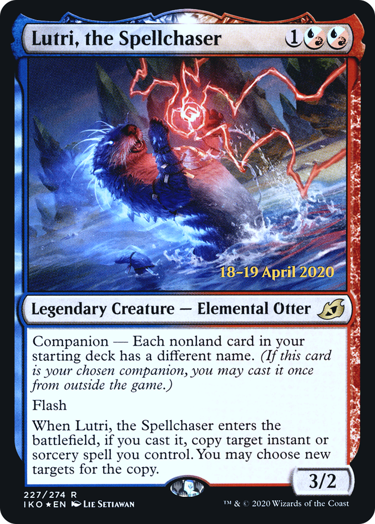 Lutri, the Spellchaser (PRE-227S) [Ikoria: Lair of Behemoths Promos]: (companion) Foil