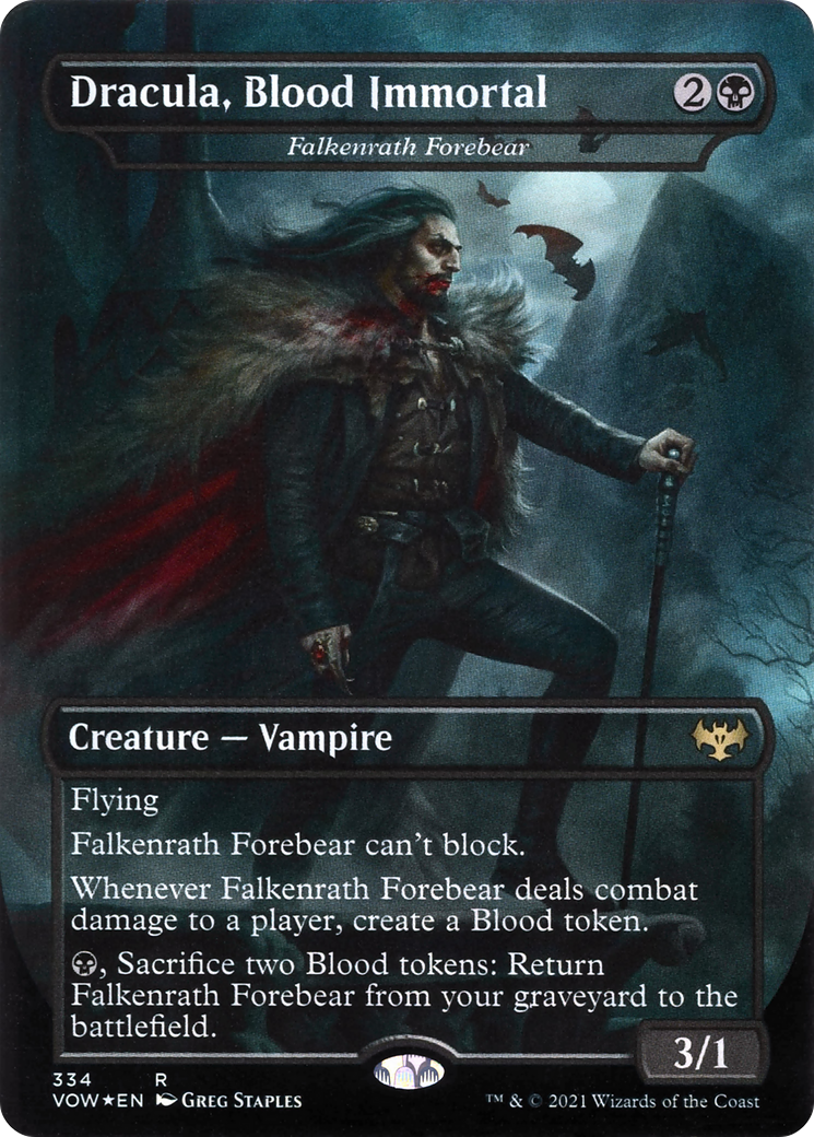 Dracula, Blood Immortal - Falkenrath Forebear (VOW-334) (Borderless) [Innistrad: Crimson Vow]