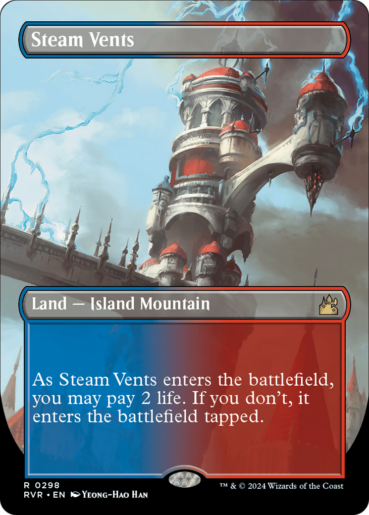 Steam Vents (RVR-298) [Ravnica Remastered] (Borderless) Foil