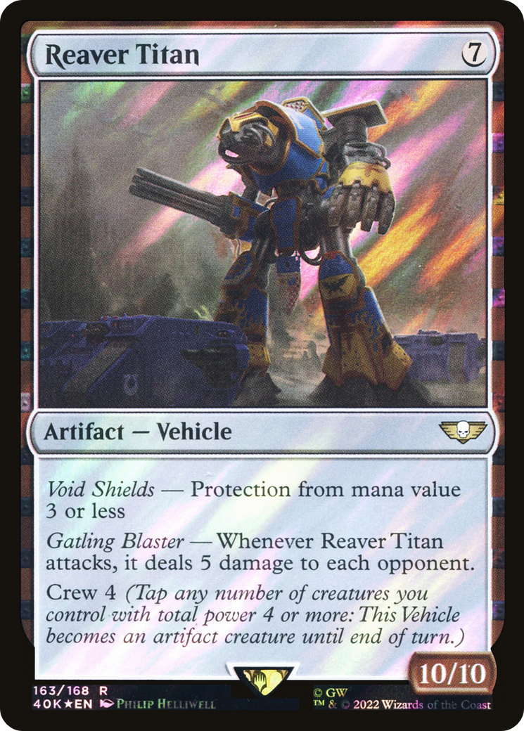 Reaver Titan (Surge Foil) (40K-163) [Warhammer 40,000 Commander] Foil