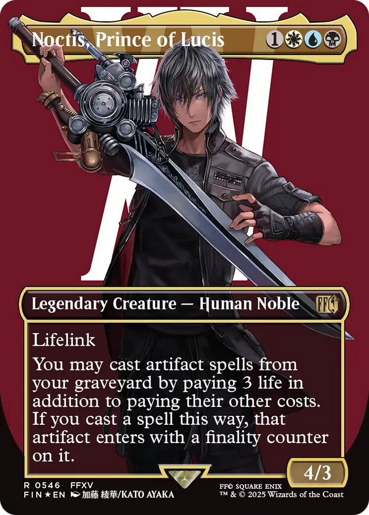 Noctis, Prince of Lucis (Borderless) (Surge Foil) (FIN-546) [FINAL FANTASY] (Borderless) Foil