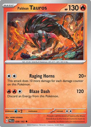 Paldean Tauros - 028/193 28 - [SV02 Paldea Evolved]