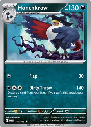 Honchkrow 132 - [SV02 Paldea Evolved] Reverse Holofoil